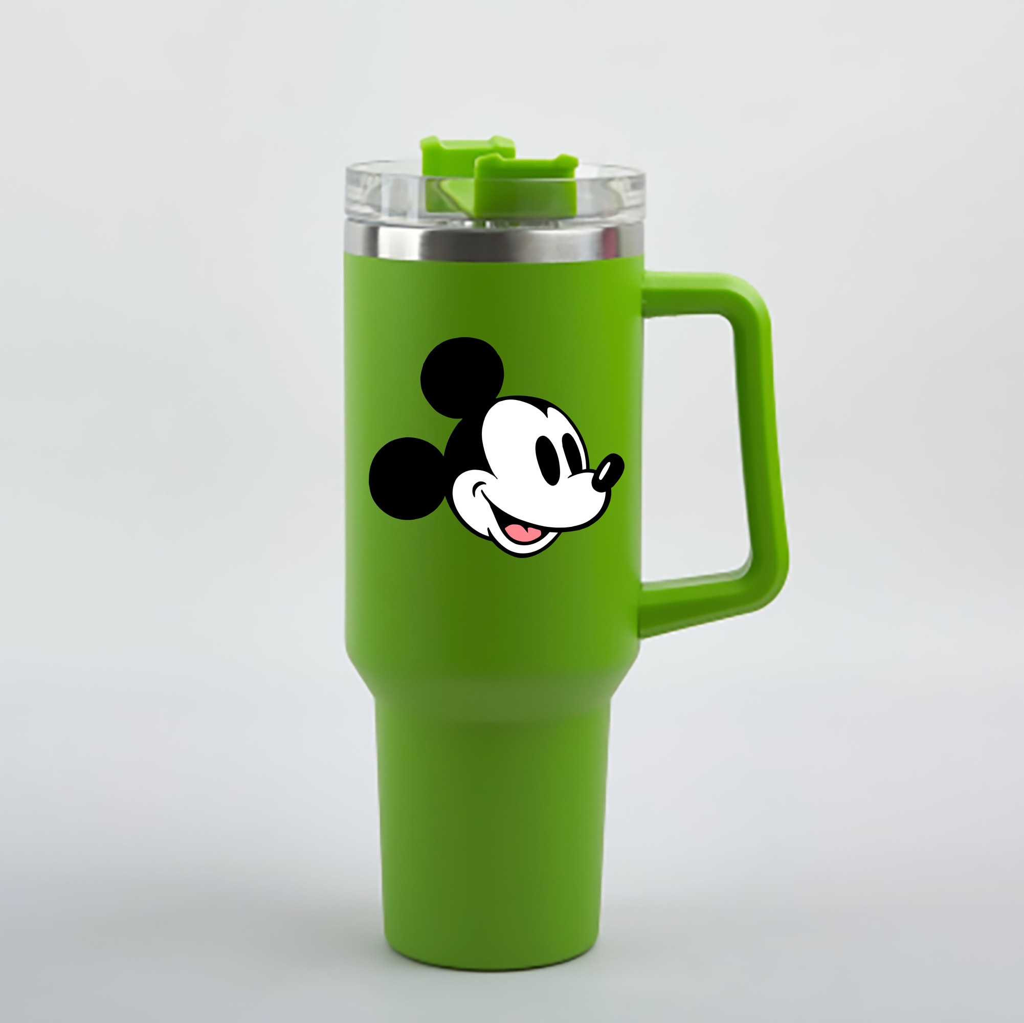 （画像用） ミッキーマウス Mickey Mouse 1200mL車用タンブラー - クリスタルステッカー（プラスチックストロー付き）